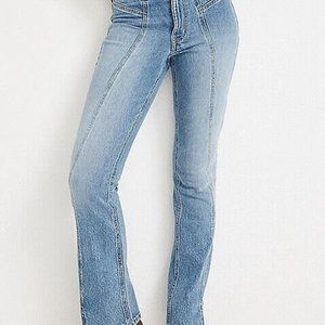 MAURICE EDGELY FLARE FRONT SEAM HIGH RISE JEANS ~ O SHORT ~ NWT